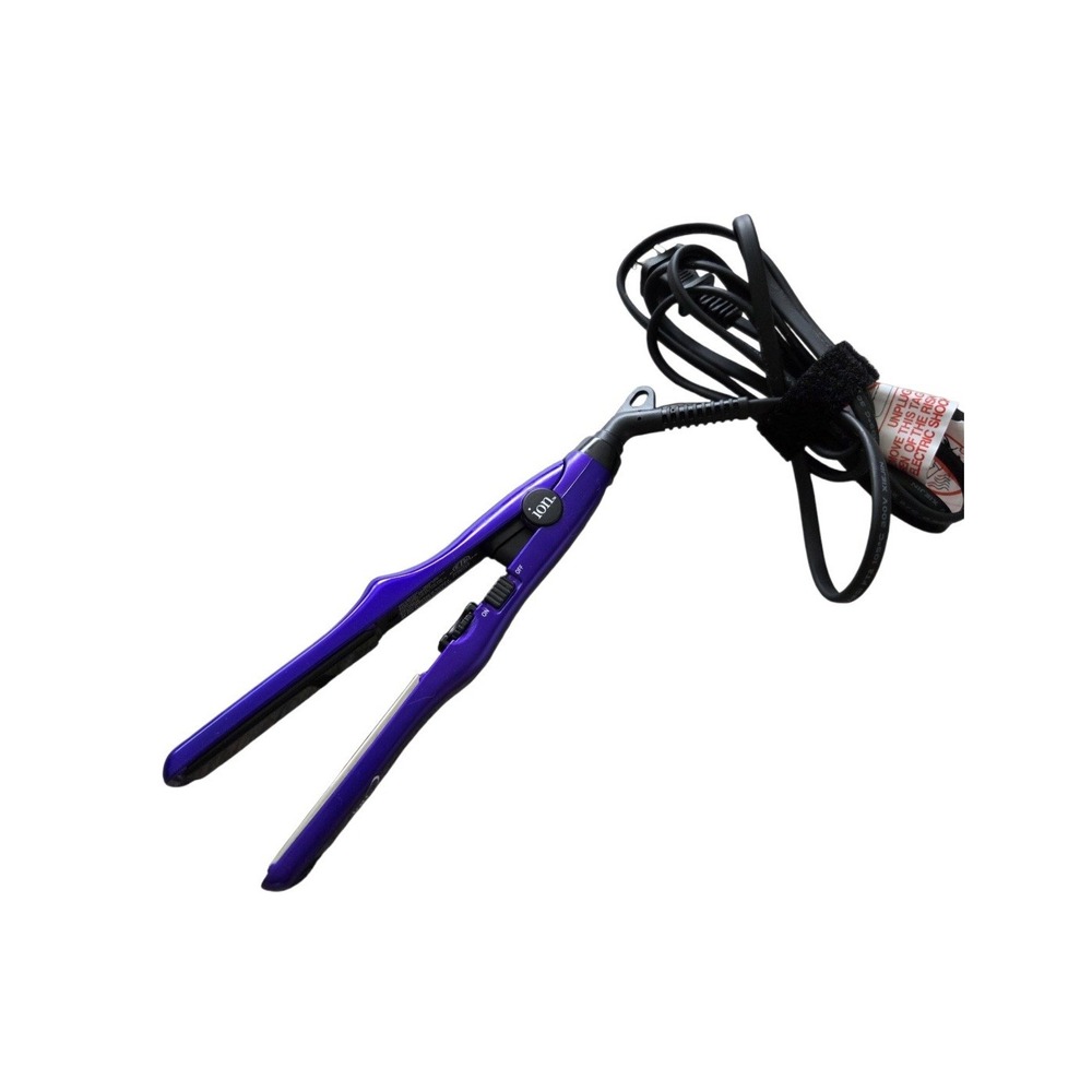 ION Titanium Mini Gator Flat Iron Purple FD-123 Dual Voltage Travel Straightener